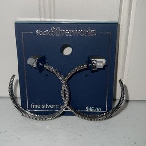 Silver-Plated Bali-Inspired Filigree Hoop Earrings